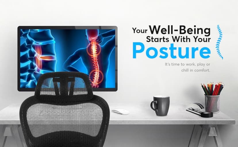 Oline ErgoPro Ergonomic Office Chair, Rolling Desk Chair with 4D Adjustable Armrest, 3D Lumbar Support, Blade Wheels, Mesh Computer Gaming Executive Swivel Chairs Chair (Black)