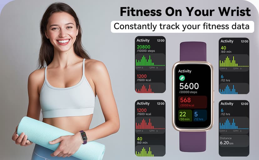 Pedometer Watch No App/Phone Required Slim Fitness Tracker, 30 Meters Waterproof 1.47'' Smart Watch, Heart Rate & Blood Oxygen Monitor Step Counter for Men Women
