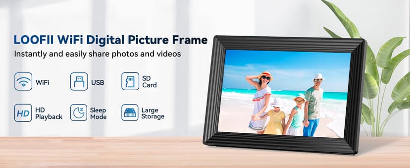 Frameo 10.1" WiFi Digital Picture Frame, Smart Digital Photo Frame with 16GB Storage, 1280x800 IPS HD Touch Screen, Auto-Rotate, Easy Setup to Share Photos or Videos Remotely via App from Anywhere
