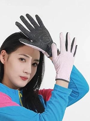 SUJAYU Full Finger Hiking & Cycling Gloves - Thin Gloves for Men & Women - UV Protection, Great for Adult Bikes, Driving & Gym