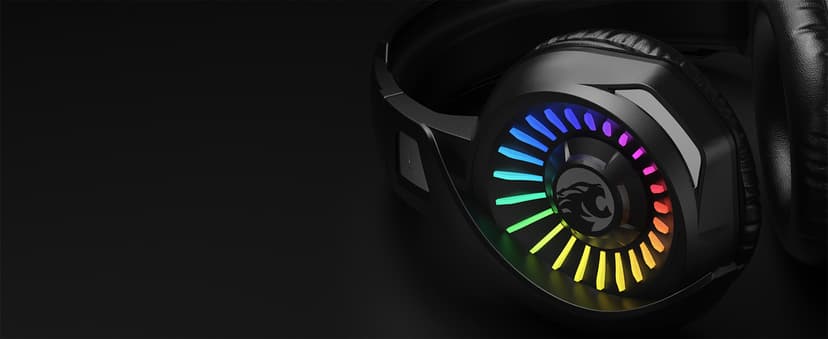 ZIUMIER Gaming Headset with Microphone, Compatible with PS4 PS5 Xbox One PC Laptop, Over-Ear Headphones with LED RGB Light, Noise Canceling Mic, 7.1 Stereo Surround Sound