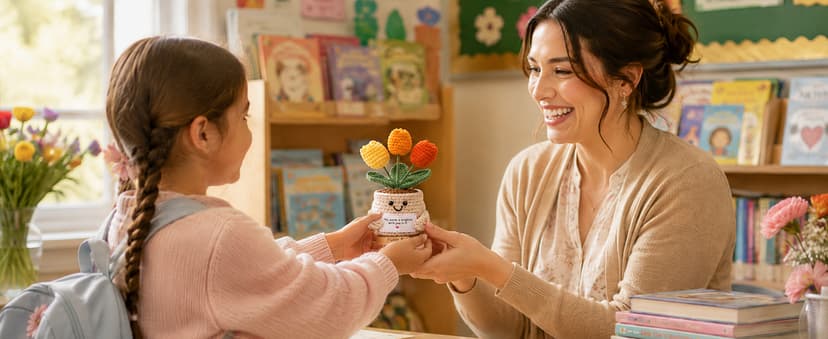 Positive Crochet, Appreciation Gifts for Coworkers, Employees, Boss, Friends, Nurses, Teachers, Retirement, Farewell (Orange) INSPRING Thank You Gifts for Women, Emotional Support Crochet Tulips Flower B0HC3DHJYS