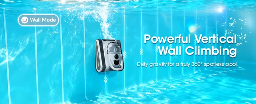 Pool Vacuum for Inground Pools & Above Ground Pool, Cordless Robotic Pool Cleaner with 180W Brushless Motor, 3-Hour Runtime, Wall-Climbing Pool Robot Scrubber for Pools up to 2150 Sq.Ft.