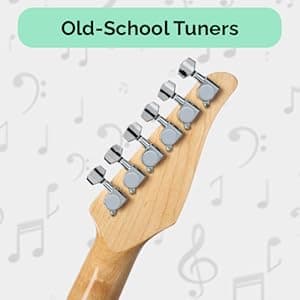 LyxPro 39” Electric Guitar Left Hand TL Series, Full-Size Paulownia Wood Body, 3-Ply Pickguard, C-Shape Neck, Ashtray Bridge, Quality Gear Tuners, 3-Way Switch & Volume/Tone Controls, 2 Picks, Green