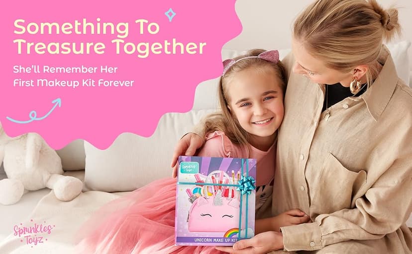 Pink Unicorn Toys for Girls Age 4-6, 5 Year Old Girl Birthday Gift Idea, Toddler Little Girl Gifts 3 4 5 6 7 8 9 10 Years Old Kids Real Makeup Kit with Unicorn Purse Non Toxic Washable Make Up Set B08JD776XX