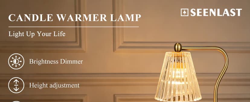 Candle Warmer Lamp with Timer Dimmer Adjustable Height for New Home Bedroom,Mothers Day Gifts,Vintage Home Decor for Scented Jar
