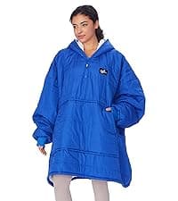 Catalonia Oversized Blanket Hoodie Sweatshirt, Wearable Sherpa Lounging Pullover for Adults Women Men