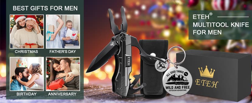 Gifts for Men Him Dad Boyfriend,Multitool Pocket Knife for Men,Anniversary Christmas Gifts for Birthday,Hiking Camping Knife with Screwdrivers Pliers Bottle Opener