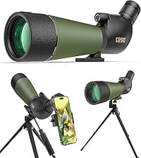 Gosky 20-60×85 Spotting Scope with Tripod - Phone Adapter, Dual Focusing Spotter Scope for Bird Watching, Wildlife Scenery (Black)