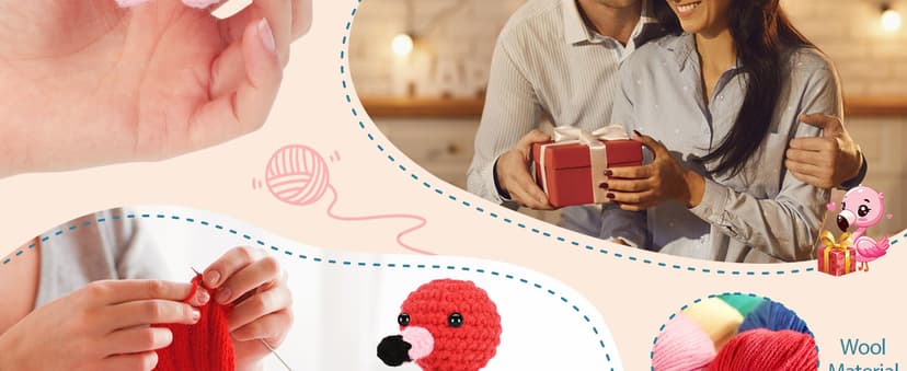 Funny Gifts for Her Girlfriend Christmas Valentines Day Anniversary Women Birthday Gifts Wife Stocking Stuffers, I Love You Flamingo Romantic Gift for Couple, Handmade Crochet Flamingo Lover Present