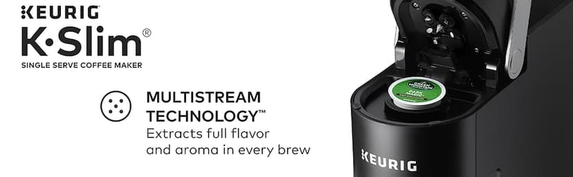 Keurig K-Slim Single Serve K-Cup Pod Coffee Maker, Multistream Technology, 3 Brew Sizes, Slim and Sleek Design, 46oz Removable Reservoir, Black