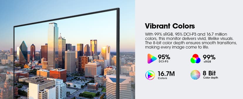 KOORUI 27 Inch QHD (2560x1440) IPS HDR Ultra-Thin Computer Gaming Monitor, 120Hz Refresh Rate, DCI-P3 95%, FreeSync & G-Sync, 1ms MPRT, VESA 100x100mm, Tilt Adjustable for Game and Work, E2721H