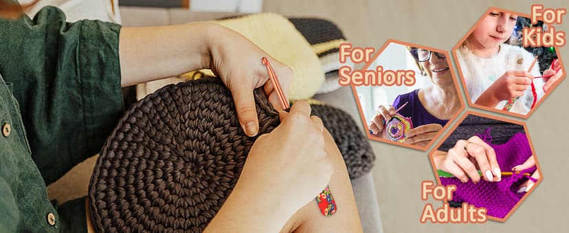 Coopay Warm Crochet Hooks for Grandmother, Art Aluminum Soft Grip Crochet Needles for Crocheting, Knitting Hook for Crochet Yarn Craft - Premium Knitting & Crochet Supplies