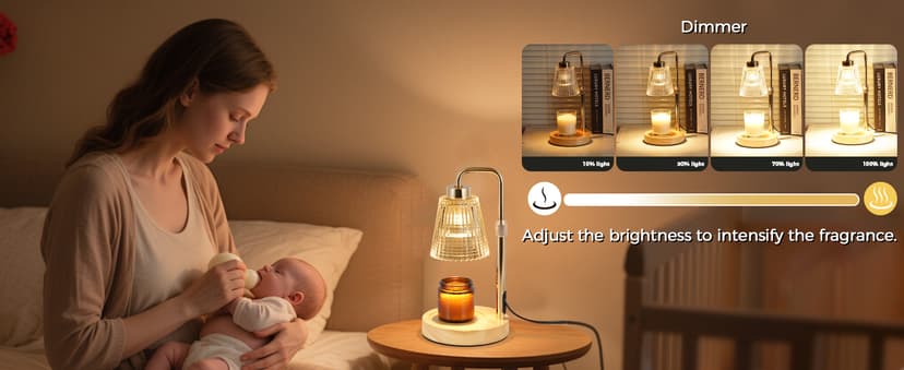 Candle Warmer Lamp with Timer Dimmable, Birthday Gifts for Women Mom, House Warming Gifts New Home Decor, Wax Melt Warmer for Jar Candles with 2 Bulbs