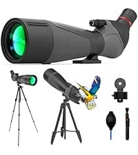 Gosky Flagship 25-75x80 Spotting Scope - Spotting Scopes with Tripod, Carrying Bag and Quick Phone Holder BAK4 Waterproof Spotter Scope for Bird Watching Target Shooting,Upgraded Version