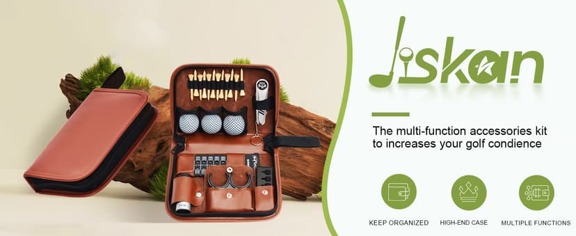Golf Gifts for Men and Women, Golf Accessories Set with Hi-End Case, Golf Balls, Rangefinder, Golf Tees, Brush, Multifunctional Divot Knife, Scorer, Golf Ball Clamp