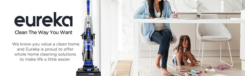 Eureka Lightweight Powerful Upright Vacuum Cleaner for Carpet and Hard Floor, PowerSpeed, New Model,Blue,black/New Model