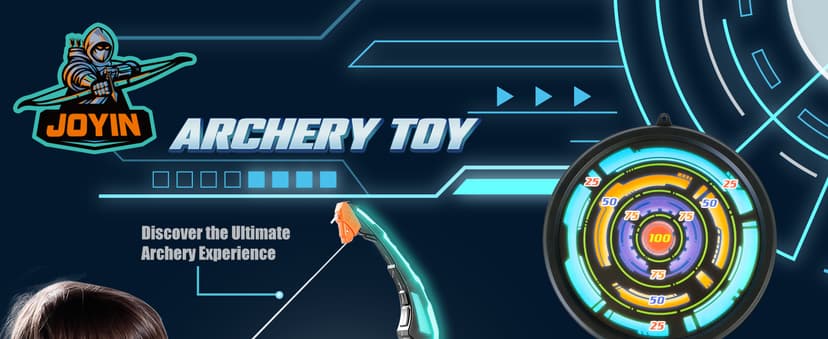 JOYIN Kids Bow and Arrow Set, LED Light Up Archery Toy Set with 9 Suction Cup Arrows, Target & Arrow Case, Indoor and Outdoor Hunting Play Gift Toys for Kids, Boys & Girls Ages 6-12