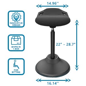 Standing Desk Chair, Adjustable Ergonomic Standing Stool, Swivel Sitting Balance Chair, Anti-Slip Bottom Pad