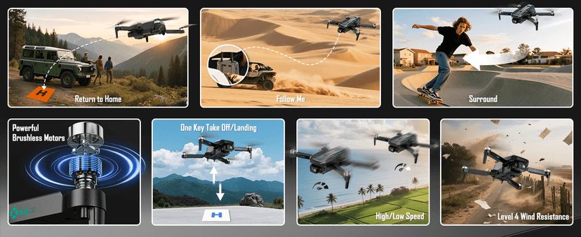 GPS Drone with 4K Camera for Adults, FPV RC Quadcopter, 5-inch LCD Tablet Screen, Auto Return, GPS Follow, Circle Fly, 60-min Flight Time,Brushless Motor, Lightweight Foldable Drone for Beginners