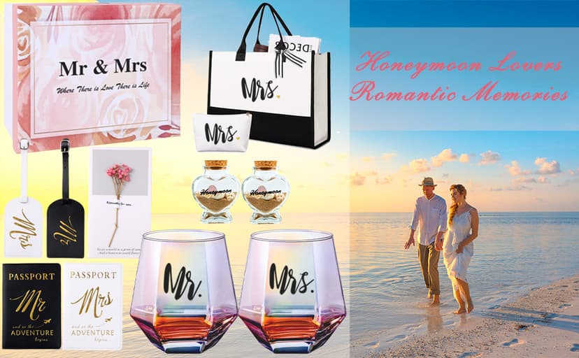 Wedding Engagement Gifts for Couples Mr and Mrs Gift Bridal Shower Gift,Bride To Be Gifts Honeymoon Travel Essentials Just Married