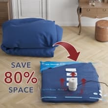 Vacuum Storage Bags 7 Jumbo, Space Saver Sealer Bags,Plastic Packaging Bags,Compression Bags for Clothes, Pillows, Comforters, Blankets, Bedding,No pump included