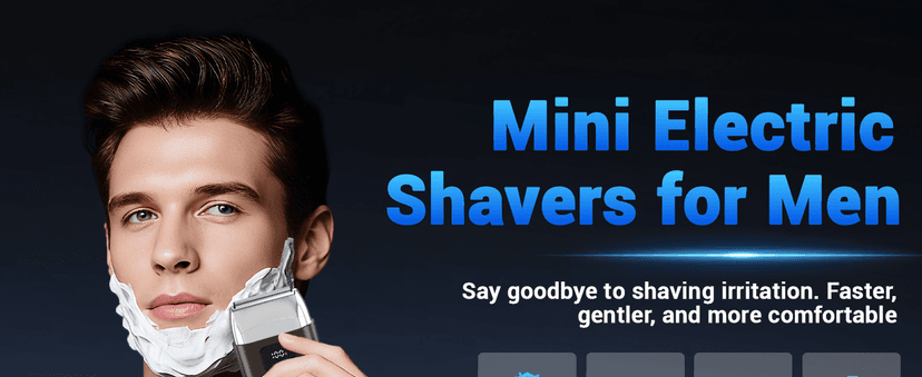 Electric Foil Shavers for Men: Mini Electric Razor with 3 Floating Blades, LED Display, Dual Speed - IPX7 Waterproof Wet/Dry Cordless Razor, USB Fast Charging, Travel Lock
