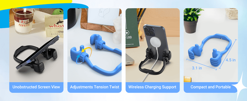 Stocking Stuffers for Teens Boys Girls Adults Cell Phone Stand Patented 2 Pack Thumbs Up Lazy Phone Holder for iPhone Cellphone Stand for Desk Fun Birthday Gifts for Kids Men Women Wife