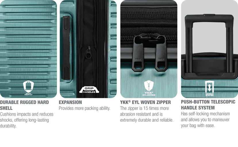 U.S. Traveler Boren Hardside Spinner Luggage With Aluminum Handle, Pink, Checked-Large 30-Inch