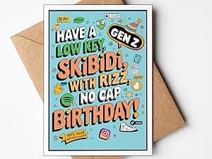 Katie Doodle - Funny Birthday Cards for Women, Friend (Handmade in USA) - Great for 30th, 40th, 50th, 60th, 70th, 75th, 80th, 90th Birthday Gifts for Women Her Friends - Includes 1 Card & 1 Envelope