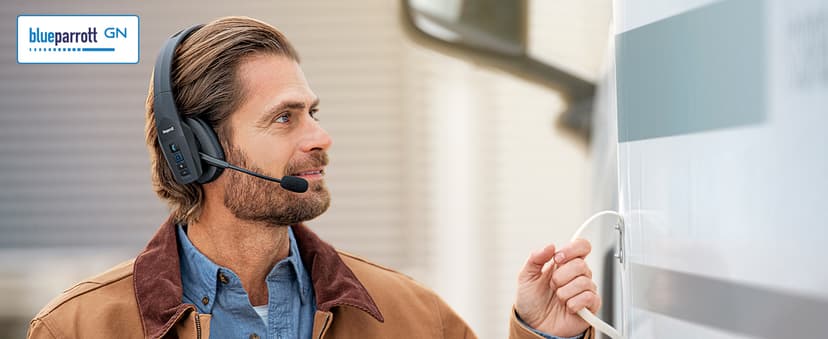 96% noise canceling headset for truck drivers; padded comfort, 24 hr talk time BlueParrott B450-XT Bluetooth Headset B087R97MM2