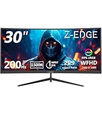 Z-Edge 32 inch Curved PC Gaming Monitor, FHD 1080P 240Hz Curved Monitor,1500R Computer Monitor, MPRT 1ms Monitor, FreeSync, Low Blue Light, UG32P 1X DP and 2X HDMI