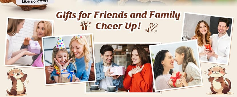 Birthday Gifts for Women Men - Happy Birthday to My Otter Half, Handmade Crochet Otter for Wife Husband Fiance, Cute Hand-Held Card for Him Her Boyfriend Girlfriend Lover