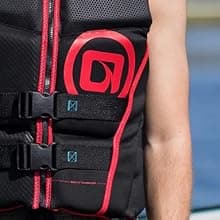 O'Brien Flex V-Back Life Jacket – Coast Guard Approved Adult Life Vest with Flex Fit Design, Lightweight Foam & Front Zip Closure for Watersports, Boating, and Jet Skiing