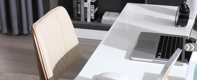 Home Office Chair No Arms with Wheels, Adjustable Height Small Desk Chair, PU Leather Mid Back 360 Swivel Computer Chair, Armless Modern Walnut Chair for Office, Reading Meeting Room(Beige)
