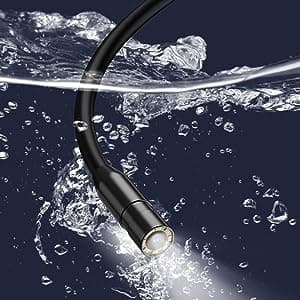 Endoscope Camera with Light, Borescope Camera with 4.3" IPS Screen, 1920P HD with 8 LED Lights, 16.4FT Semi-Rigid Cord Bore Scope, Gadgets for Men & Tools for Men