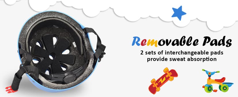 Kids Bike Helmet, Adjustable and Multi-Sport, from Toddler to Youth, 3 Sizes