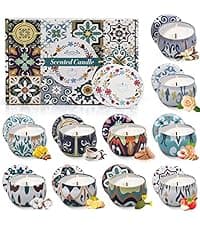12 Scents, Up to 300-Hour Total Burn, Gift Box Included, Home Fragrance, Birthday, Hostess & Housewarming Gifts Scented Candles Gift Set, 12 Pack Travel Tin Candle Set, Gifts for Women B08T1XYNG9