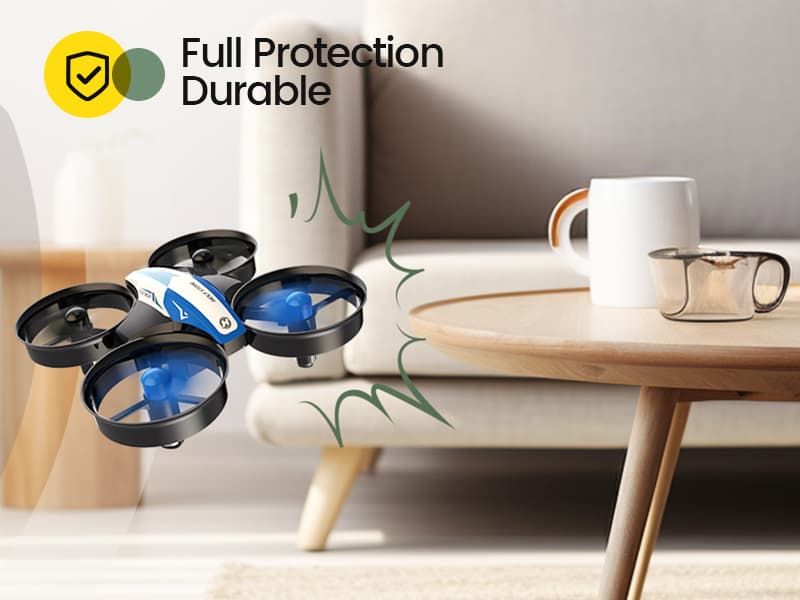 Holy Stone Mini Drone for Kids and Beginners RC Nano Quadcopter Indoor Small Helicopter Plane with Auto Hovering, 3D Flips, Headless Mode and 3 Batteries, Great Gift Toy for Boys and Girls, HS210 Blue