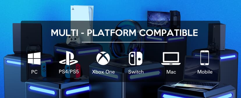 BENGOO G9000 Stereo Gaming Headset for PS4 PC Xbox One PS5 Controller, Noise Cancelling Over Ear Headphones with Mic, LED Light, 7.1 Surround Sound, Soft Memory Earmuffs for Nintendo Xbox Series X|S