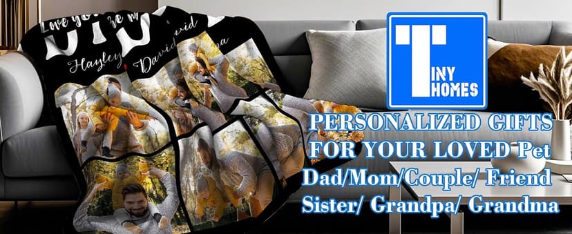 Customized Gift for Husband from Daughter Son Wife, Custom Blanket with Picture, Dad Blanket Gift for Anniversary Fathers Day Birthday Gifts for Best Dad, Personalized Photo Blanket B0GZ3XZVQF