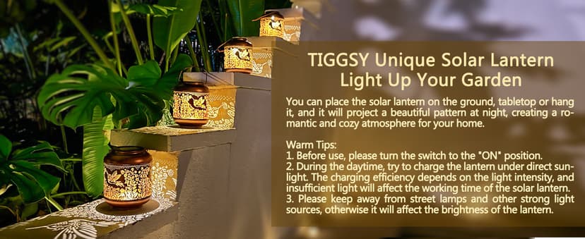 Christmas Gifts for Women Hummingbird Solar Lanterns Outdoor Waterproof Hanging Solar Lights Hummingbird Gifts Metal Bird Decorative LED Lanterns for Yard, Patio, Lawn, Pathway, Garden Decor