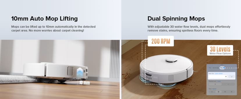 Roborock Qrevo Edge S5A Robot Vacuum and Mop, 18,500Pa, Zero-Tangling, DuoDivide Main Brush, FlexiArm Side Brush, Hot Water Mop Washing & Self-Cleaning, Warm Air Drying, Self-Emptying, White