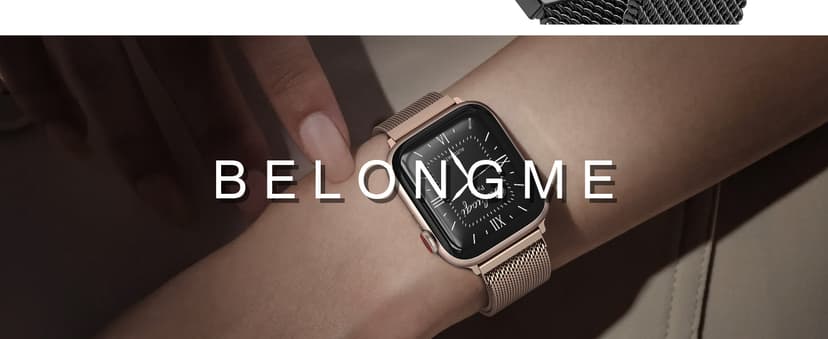 BELONGME 3 Pack Mesh Loop Compatible with Apple Watch Bands for Women Men 40mm 41mm 38mm 42mm 44mm 45mm 49mm 46mm Series 11 10 9 8 7 6 5 4 Ultra3 SE3 2, Stainless Steel Metal Magnetic Strap for iWatch