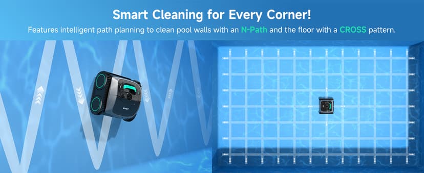 (2025 Upgrade) WYBOT C1 Pool Robot Vacuum for Inground Pools, 4-in-1 Cordless Robotic Pool Cleaner Lasts 150min, Triple-Motor up to 1,614 Sq.ft, Smart APP Support, Auto Wall & Waterline Cleaning