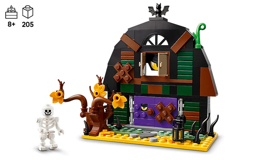 LEGO Halloween Barn Building Toy - Room Decor & Pretend Play Set for Boys & Girls, Ages 9+ - Halloween Toys & Crafts for Kids - Gift Idea - W/Scary Skeleton Minifigure - 40721