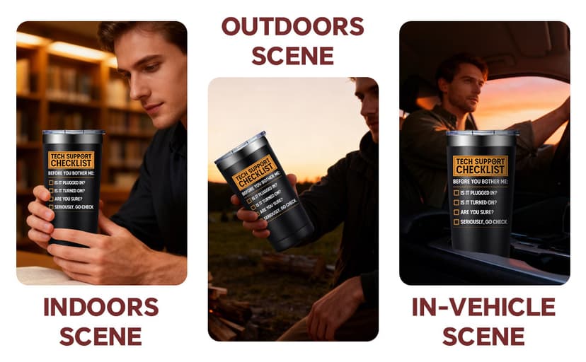 Tech Gifts for Men - Tech Support Checklist - Technical Gifts for Dad, Technician, Programmer, Techs Lover - 20oz Tumbler