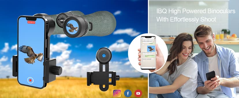 12x50 UHD Binoculars for Adults High Powered with Upgraded Phone Adapter - Large View, Lightweight, IPX7 Waterproof - Binoculars for Hunting Bird Watching Travel Cruise