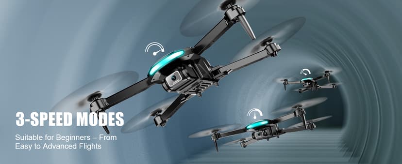 Drone with Camera for Adults and Beginners, 1080P HD FPV Foldable Mini Drone for Kids, 2 Batteries, Carrying Case, Trajectory Flight, Gravity Control, One-Key Takeoff/Landing, 360° Flip, Toys for Gift