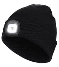CENSGO Unisex Hat with Light, USB Rechargeable LED Headlamp Beanie, Gifts for Dad Father Men Husband Warm Knitted Cap